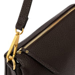 Borsa tracolla tripla nappa espresso 