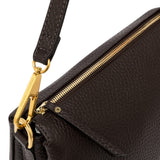 Borsa tracolla tripla nappa espresso 