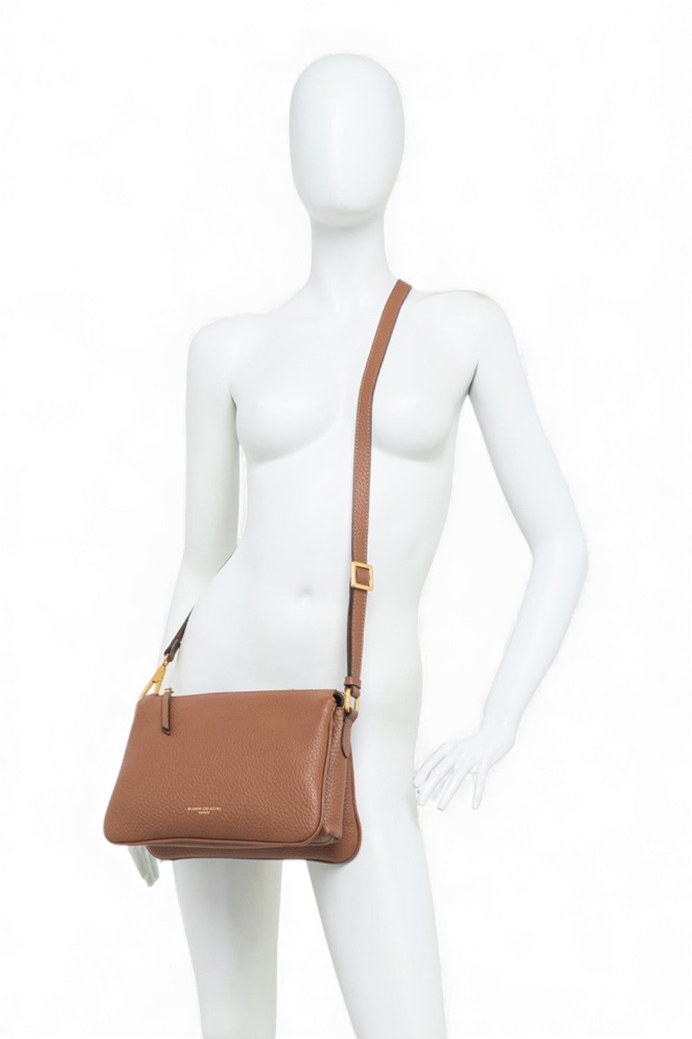 Borsa tracolla tripla nappa espresso 