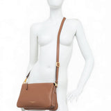 Borsa tracolla tripla nappa espresso 