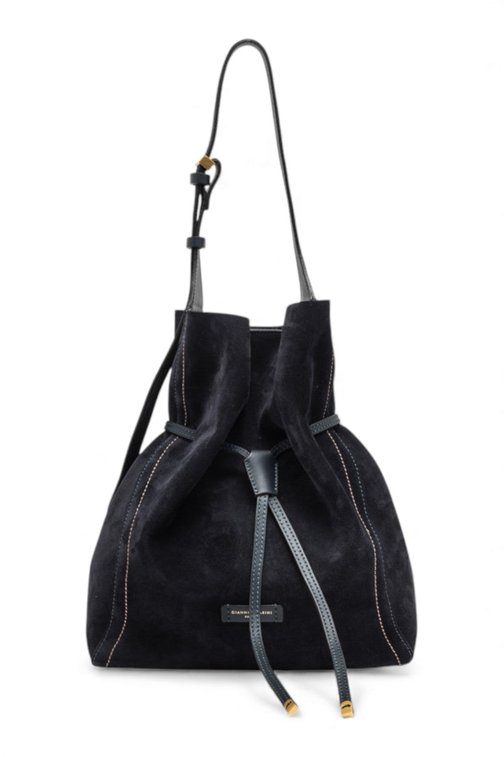 Borsa secchiello Sienna pelle/camoscio notturno 