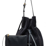 Borsa secchiello Sienna pelle/camoscio notturno 