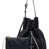 Borsa secchiello Sienna pelle/camoscio notturno 