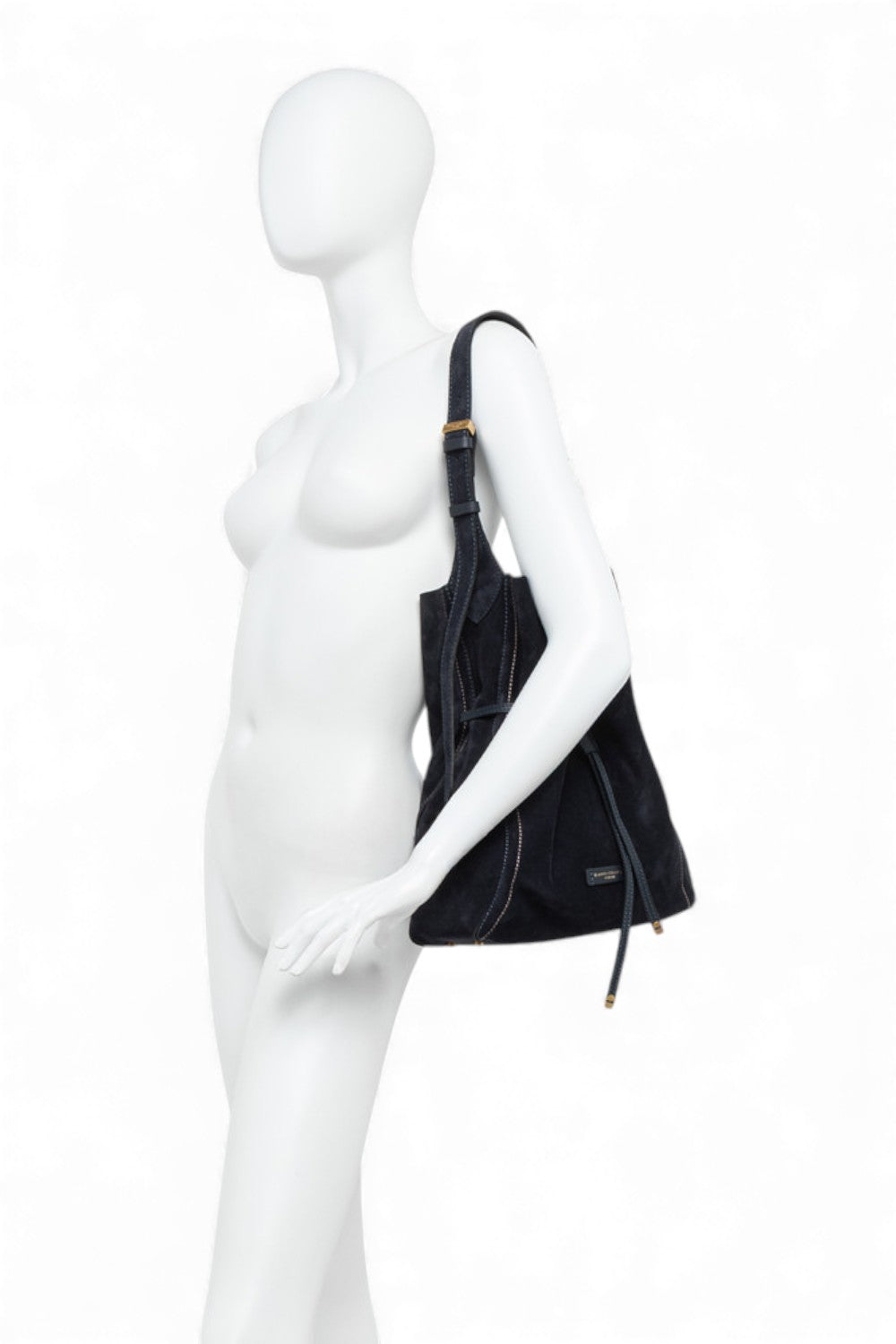 Borsa secchiello Sienna pelle/camoscio notturno 