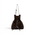 Borsa secchiello Sienna pelle/camoscio moka 
