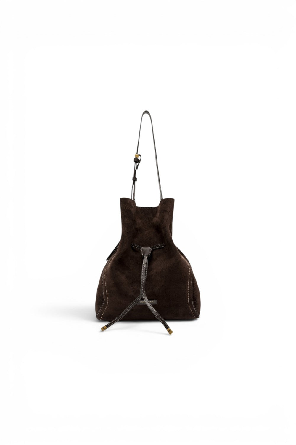 Borsa secchiello Sienna pelle/camoscio moka 