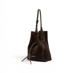 Borsa secchiello Sienna pelle/camoscio moka 