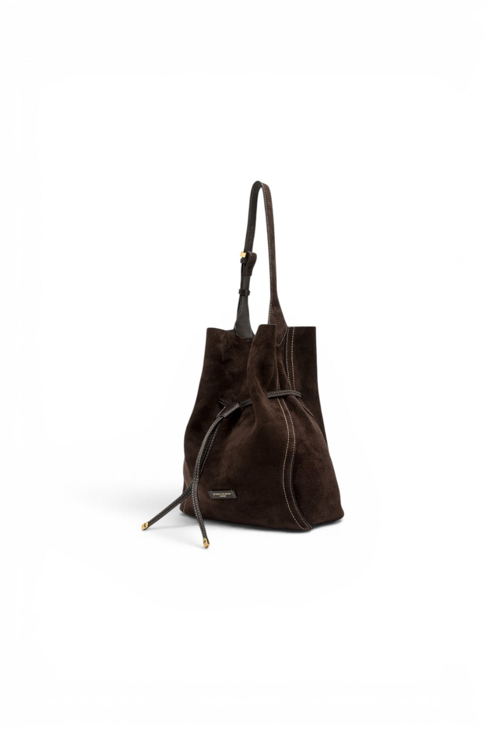 Borsa secchiello Sienna pelle/camoscio moka 