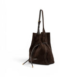 Borsa secchiello Sienna pelle/camoscio moka 