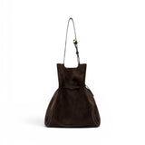 Borsa secchiello Sienna pelle/camoscio moka 