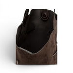 Borsa secchiello Sienna pelle/camoscio moka 