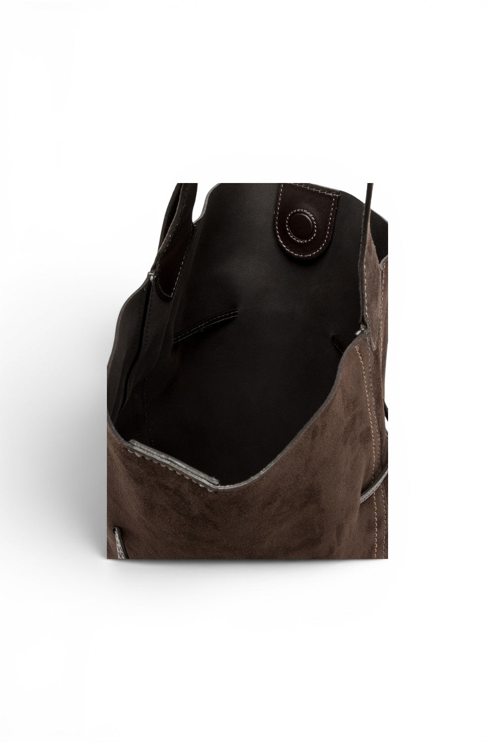 Borsa secchiello Sienna pelle/camoscio moka 