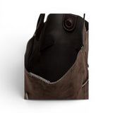 Borsa secchiello Sienna pelle/camoscio moka 
