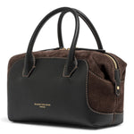 Borsa bauletto Gemma pelle camoscio nero marrone 
