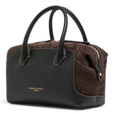 Borsa bauletto Gemma pelle camoscio nero marrone 