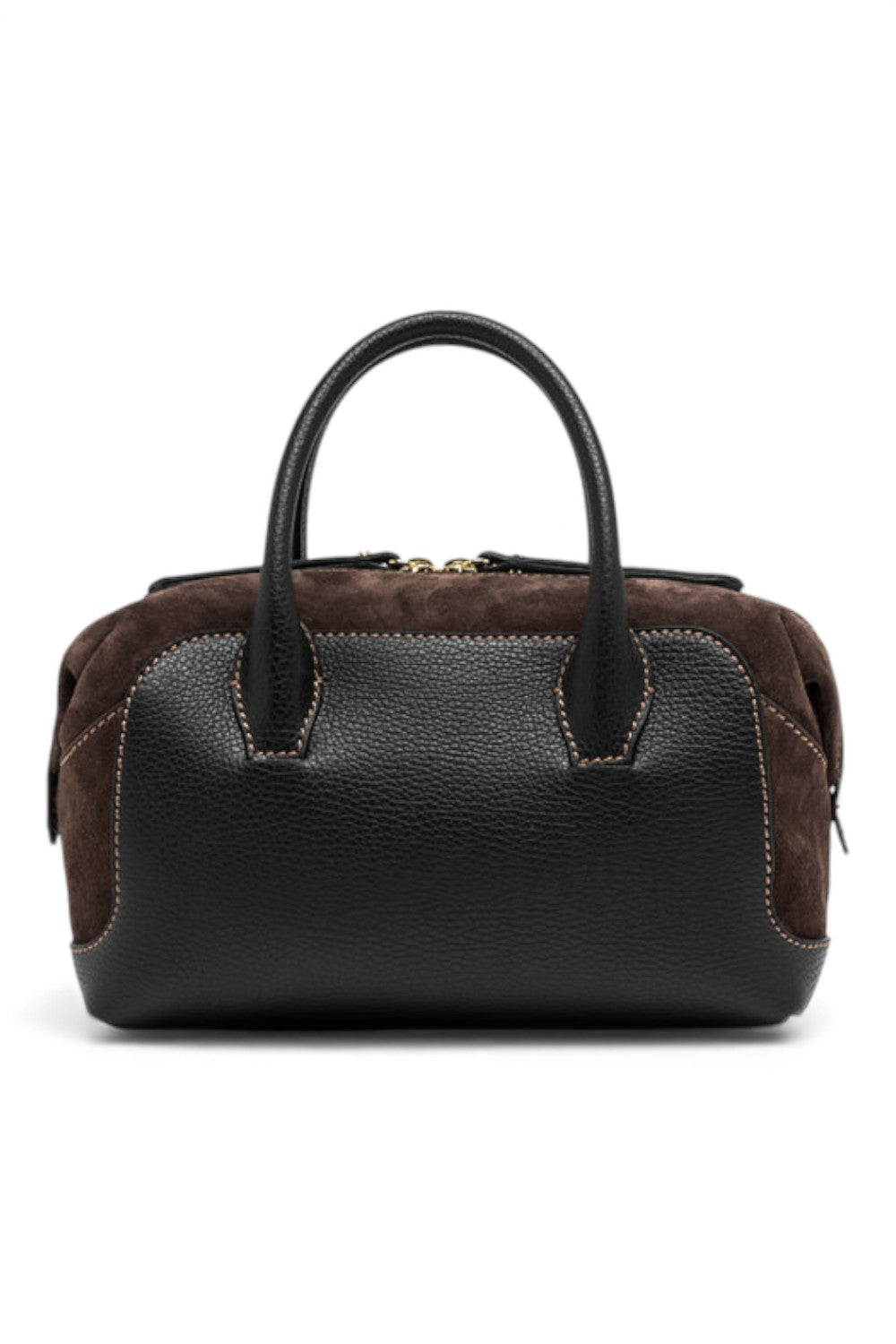 Borsa bauletto Gemma pelle camoscio nero marrone 