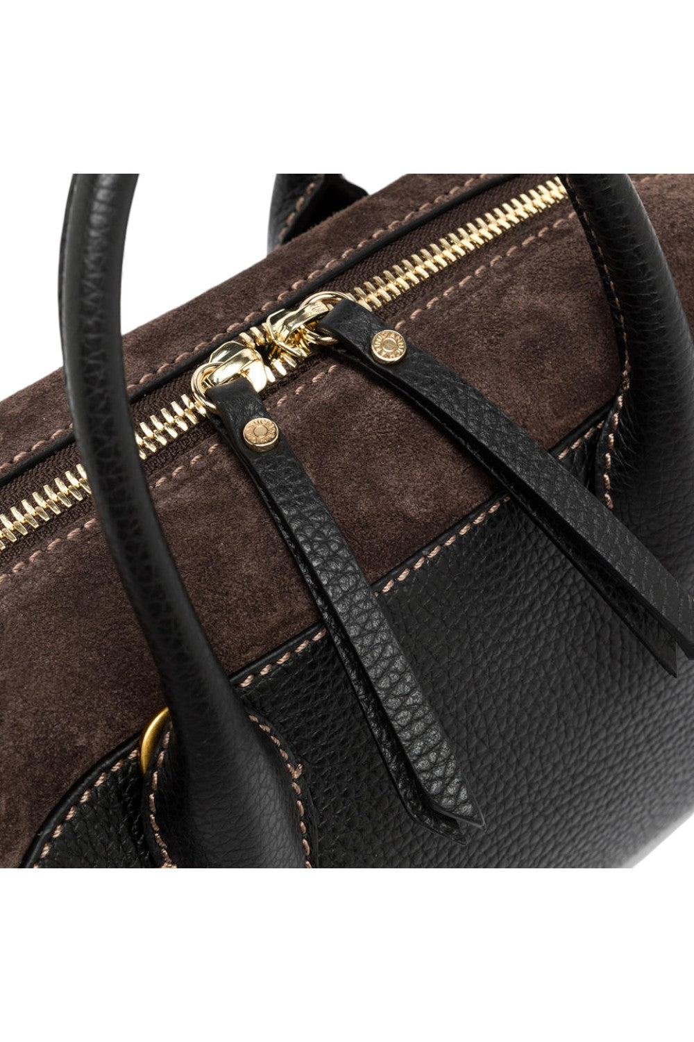 Borsa bauletto Gemma pelle camoscio nero marrone 