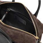 Borsa bauletto Gemma pelle camoscio nero marrone 