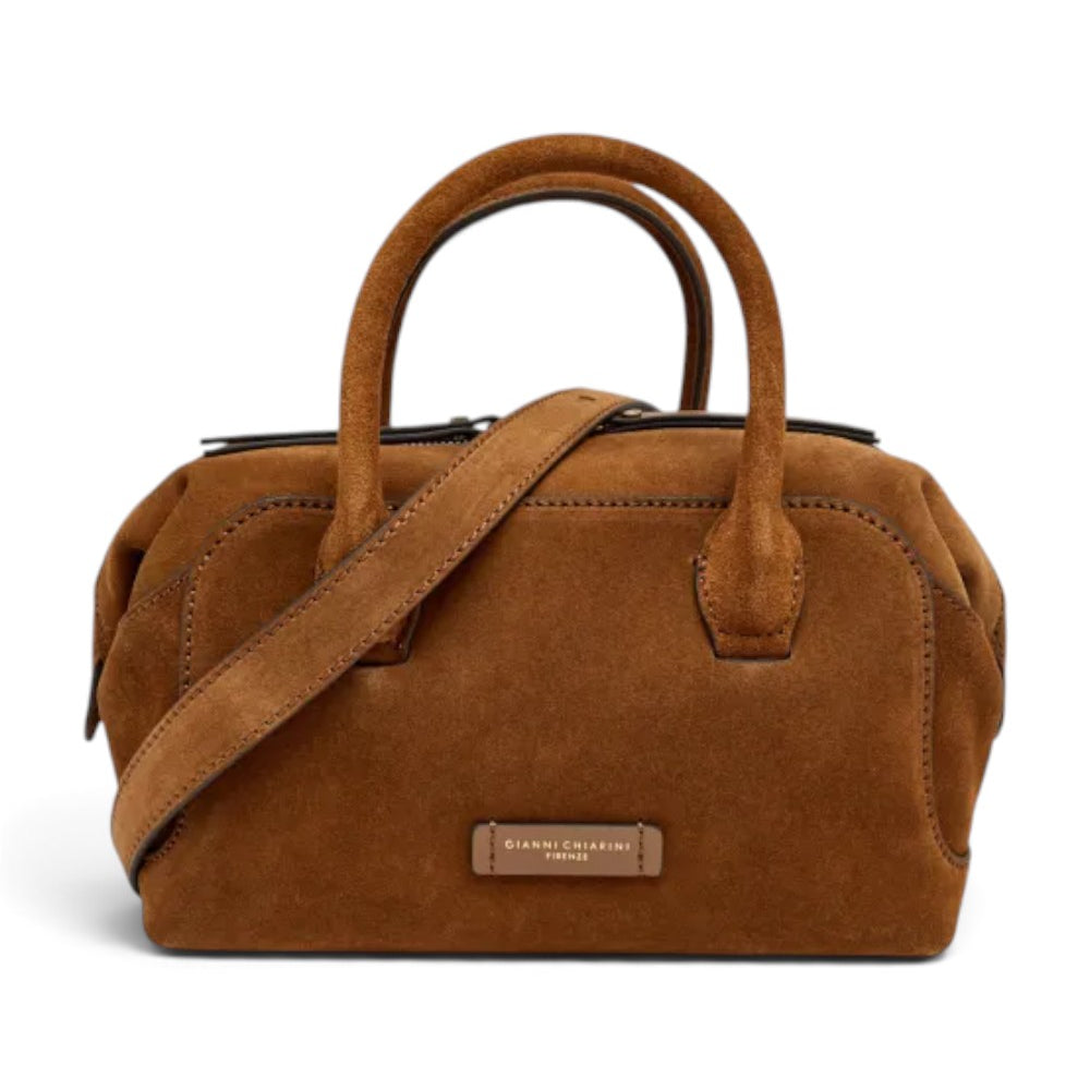 Borsa bauletto Gemma camoscio cognac 