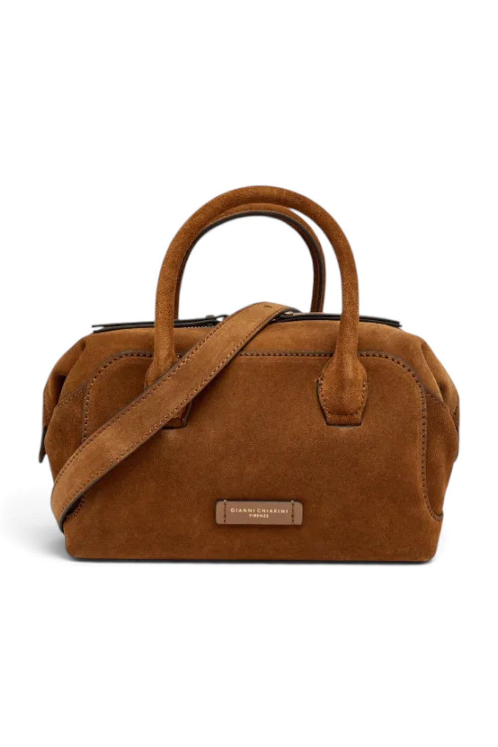 Borsa bauletto Gemma camoscio cognac 