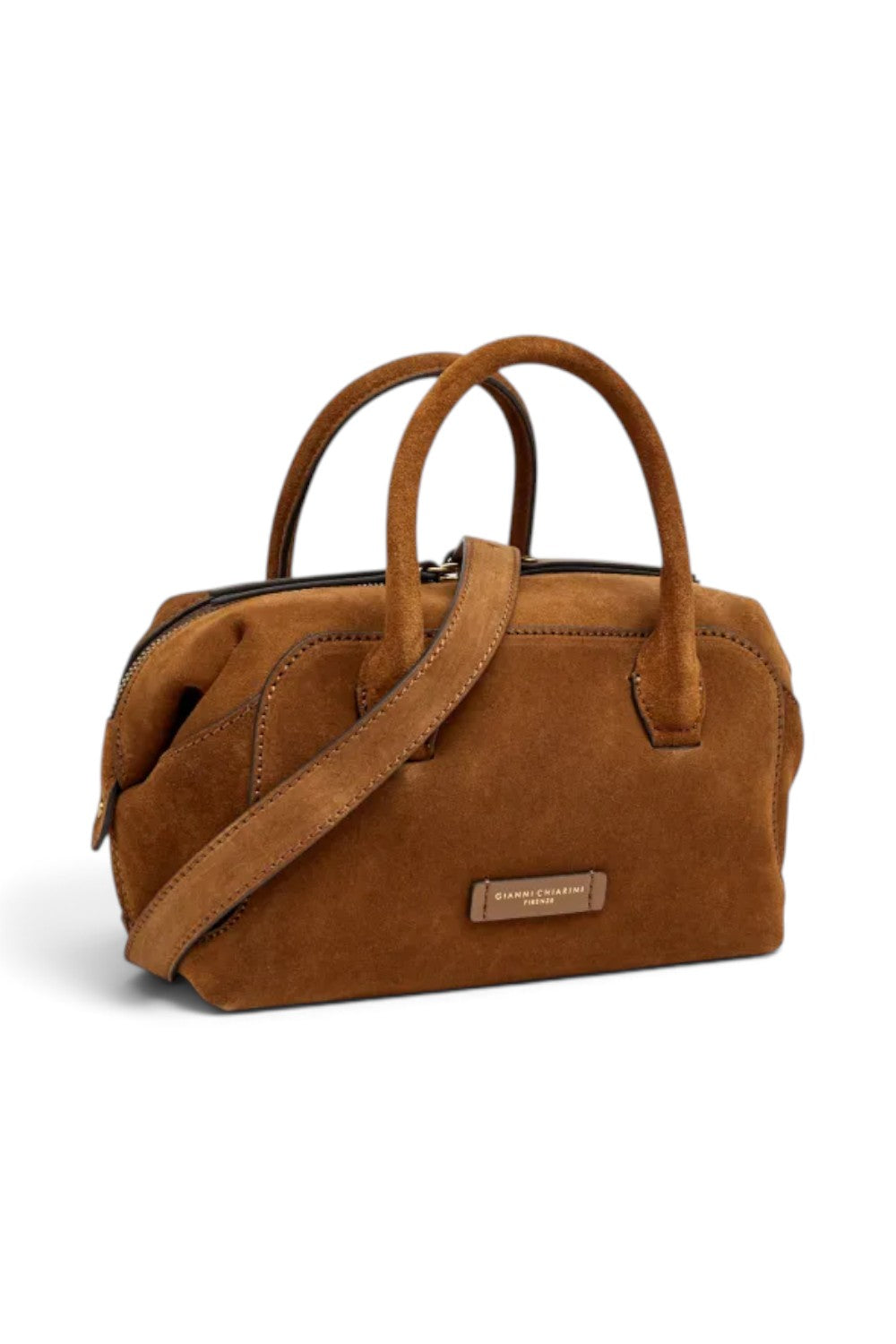 Borsa bauletto Gemma camoscio cognac 