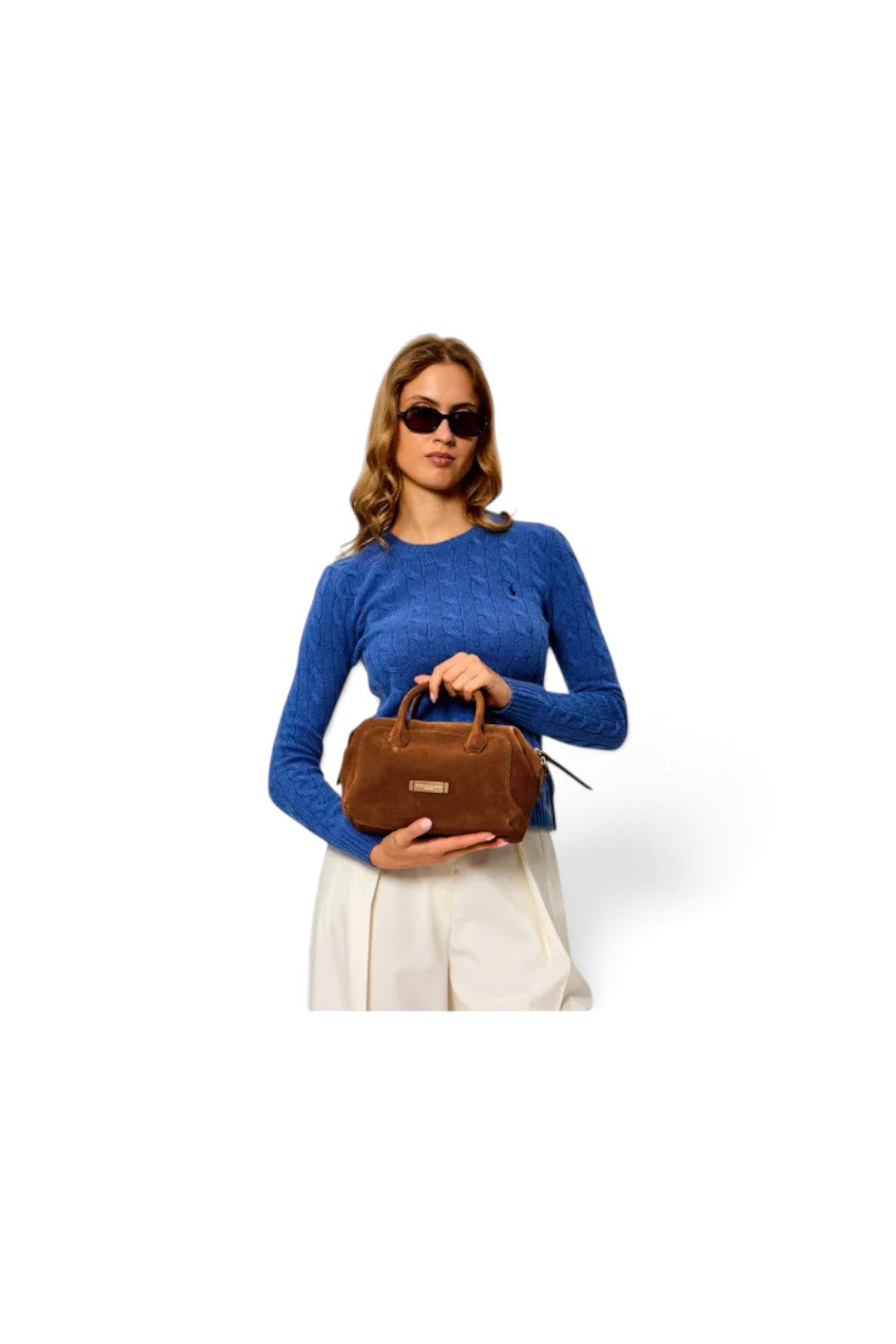 Borsa bauletto Gemma camoscio cognac 