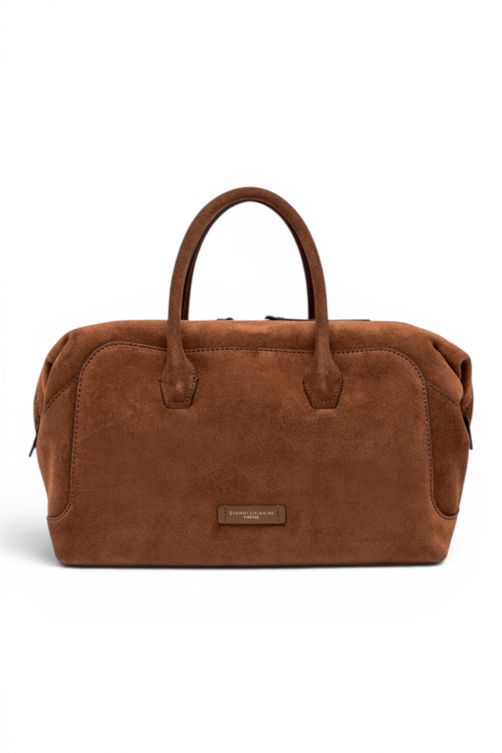 Borsa bauletto Gemma  grande camoscio cognac 