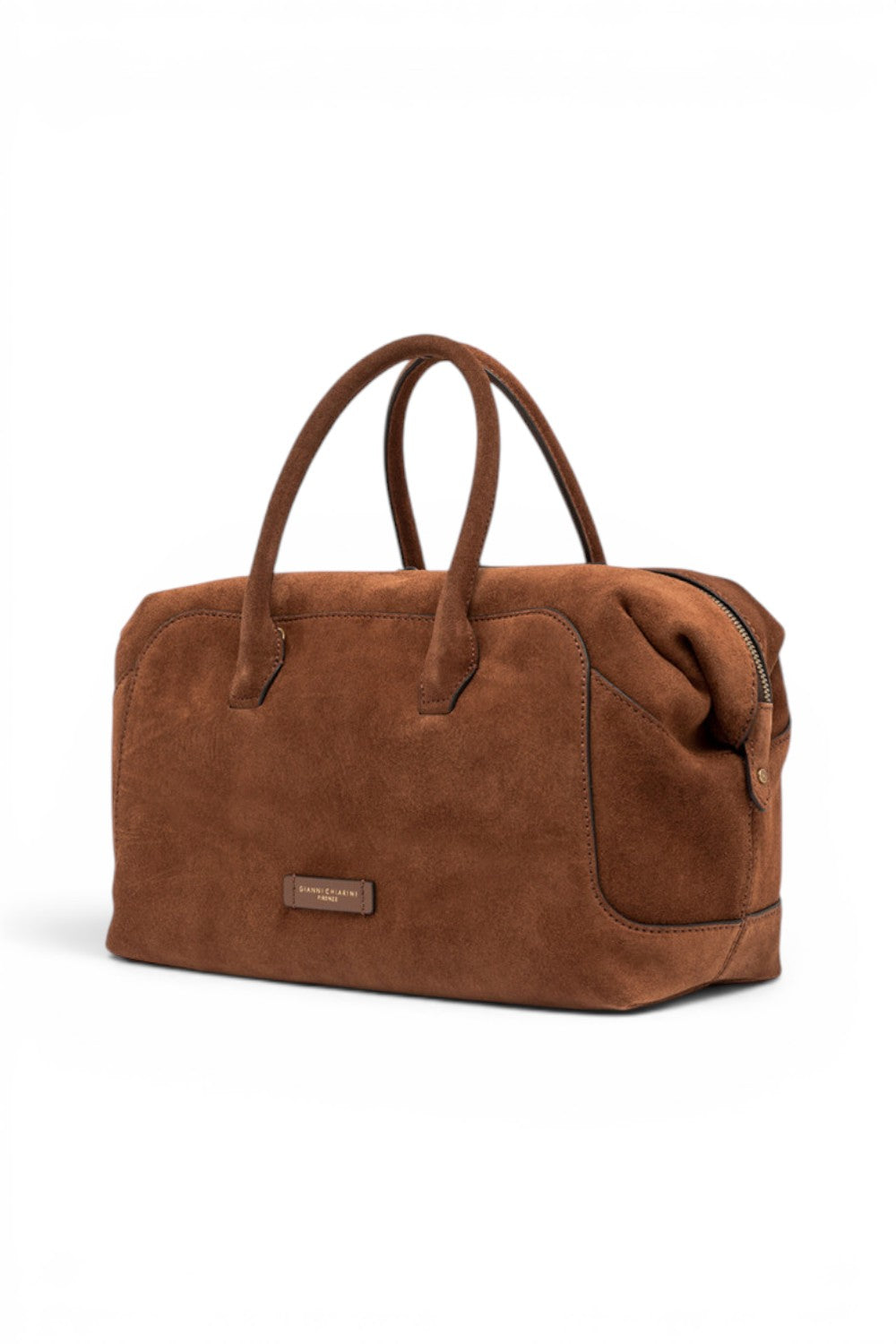 Borsa bauletto Gemma  grande camoscio cognac 