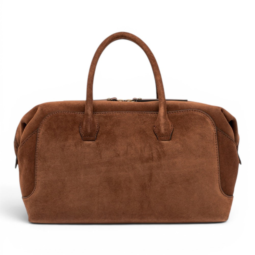 Borsa bauletto Gemma  grande camoscio cognac 