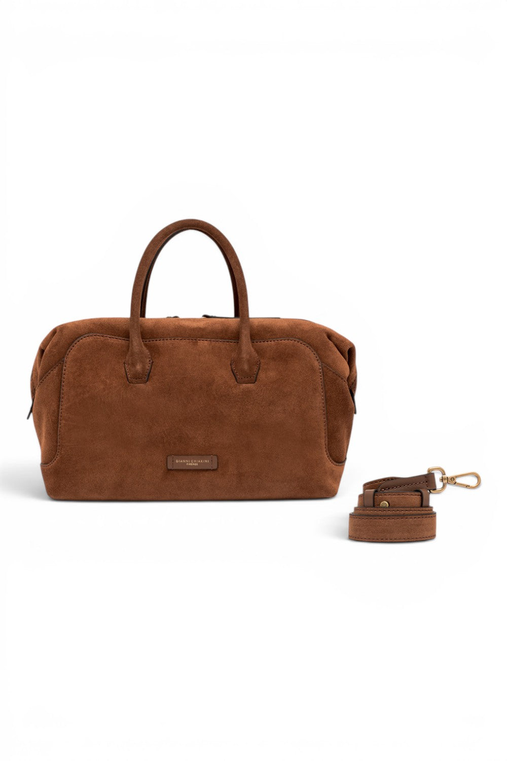 Borsa bauletto Gemma  grande camoscio cognac 