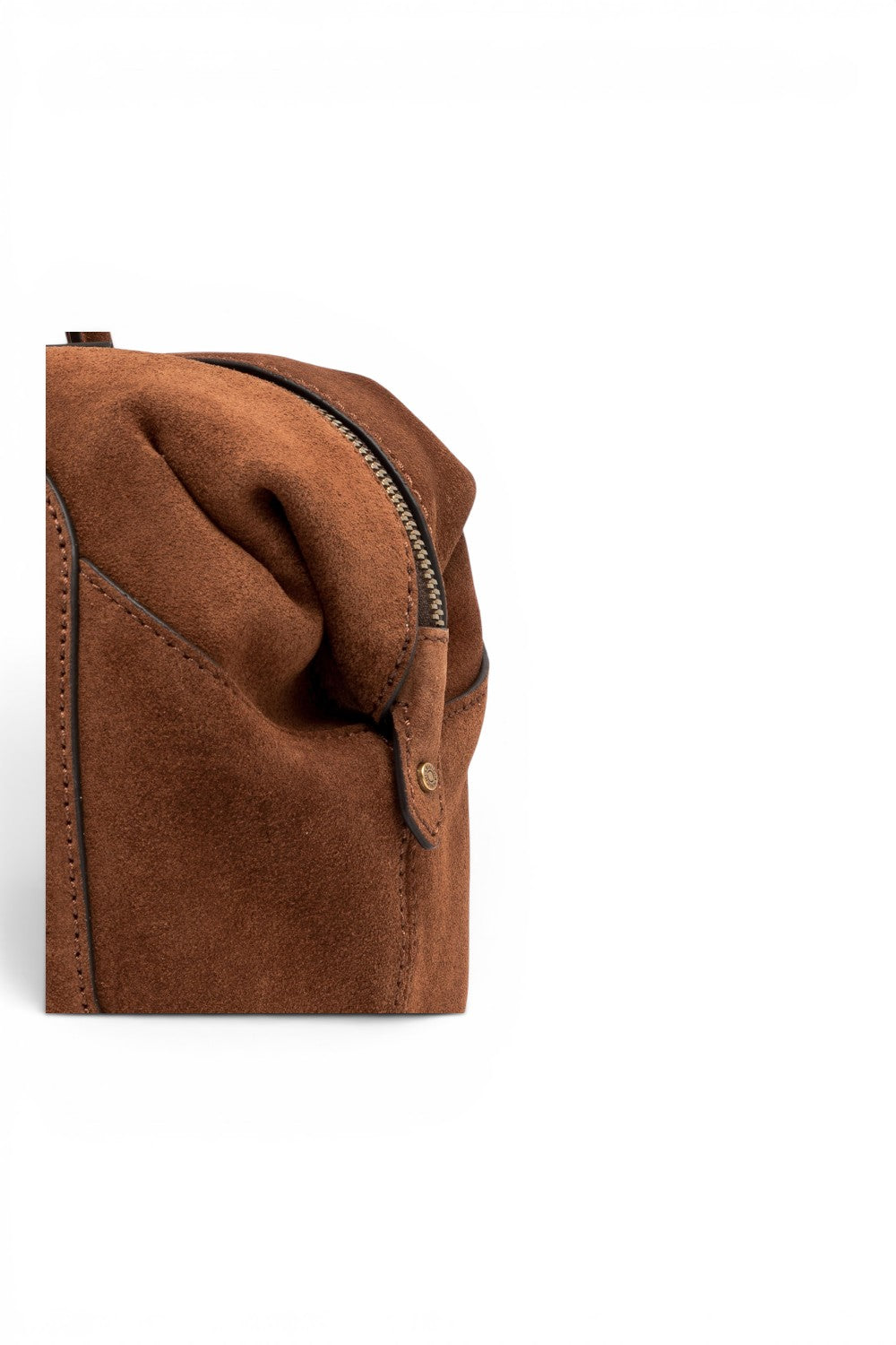 Borsa bauletto Gemma  grande camoscio cognac 