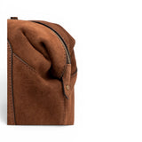 Borsa bauletto Gemma  grande camoscio cognac 
