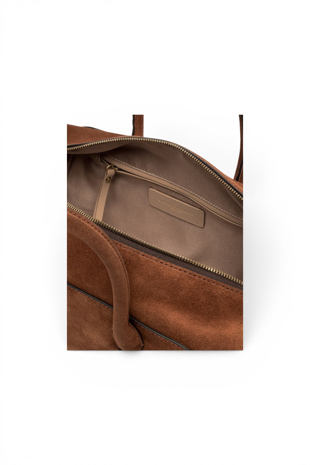 Borsa bauletto Gemma  grande camoscio cognac 