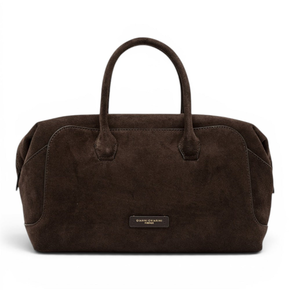 Borsa bauletto Gemma  grande camoscio moka 