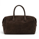 Borsa bauletto Gemma  grande camoscio moka 