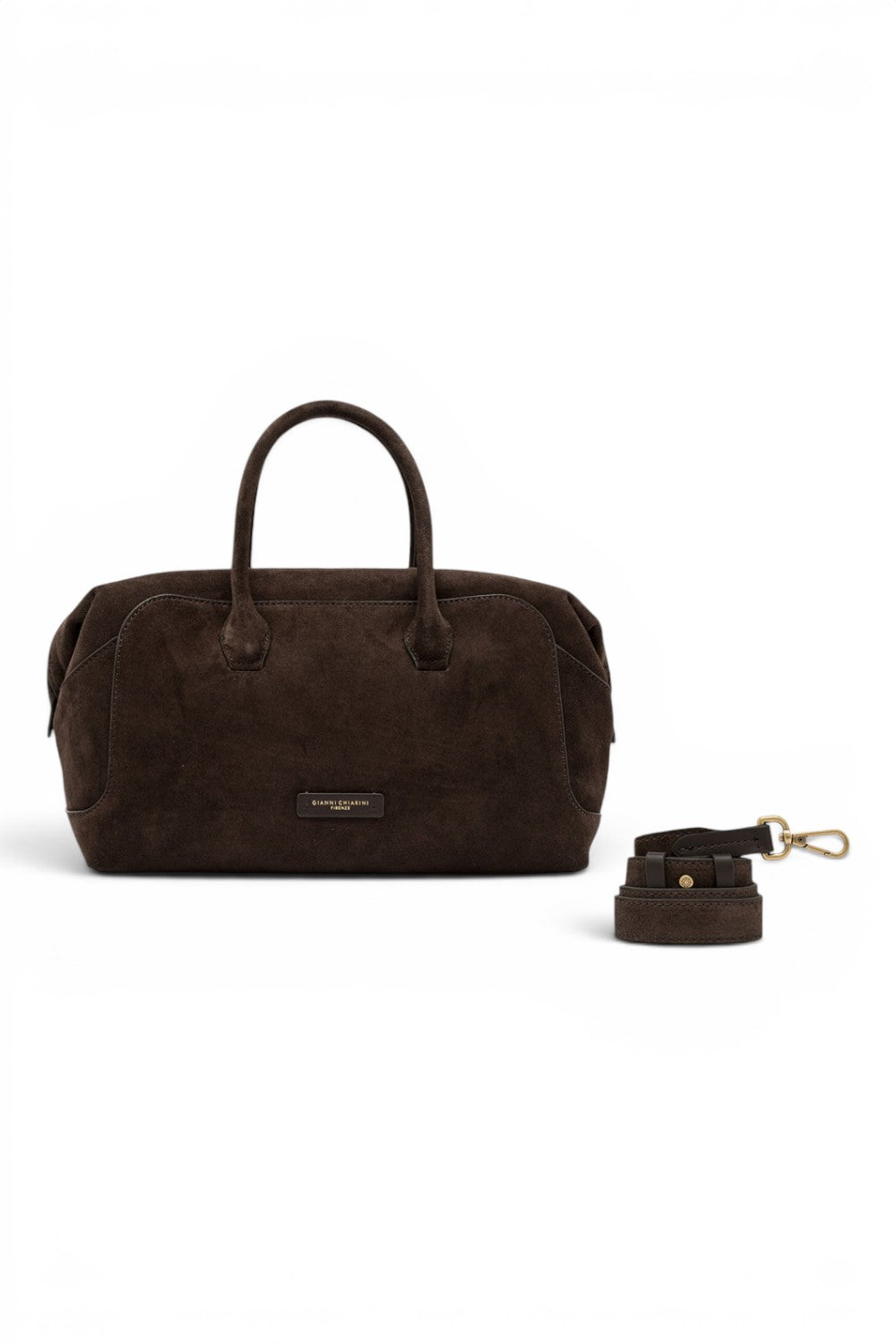 Borsa bauletto Gemma  grande camoscio moka 