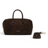 Borsa bauletto Gemma  grande camoscio moka 