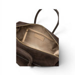 Borsa bauletto Gemma  grande camoscio moka 