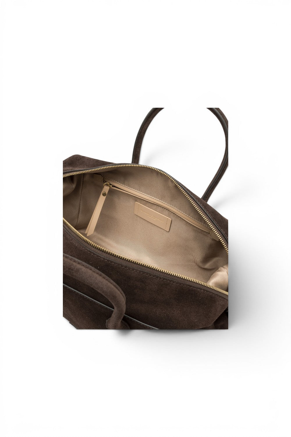 Borsa bauletto Gemma  grande camoscio moka 