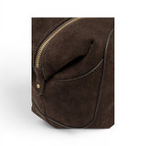 Borsa bauletto Gemma  grande camoscio moka 