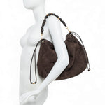 Borsa tracolla Morgana suede espresso 
