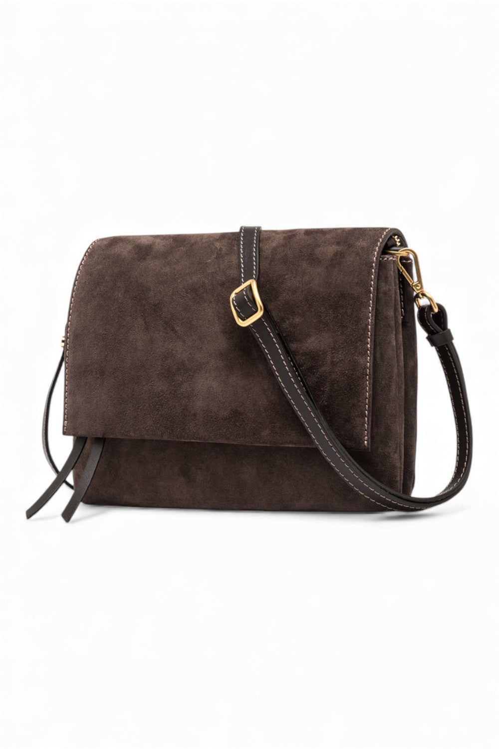 Borsa tracolla Three suede moka 