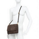 Borsa tracolla Three suede moka 