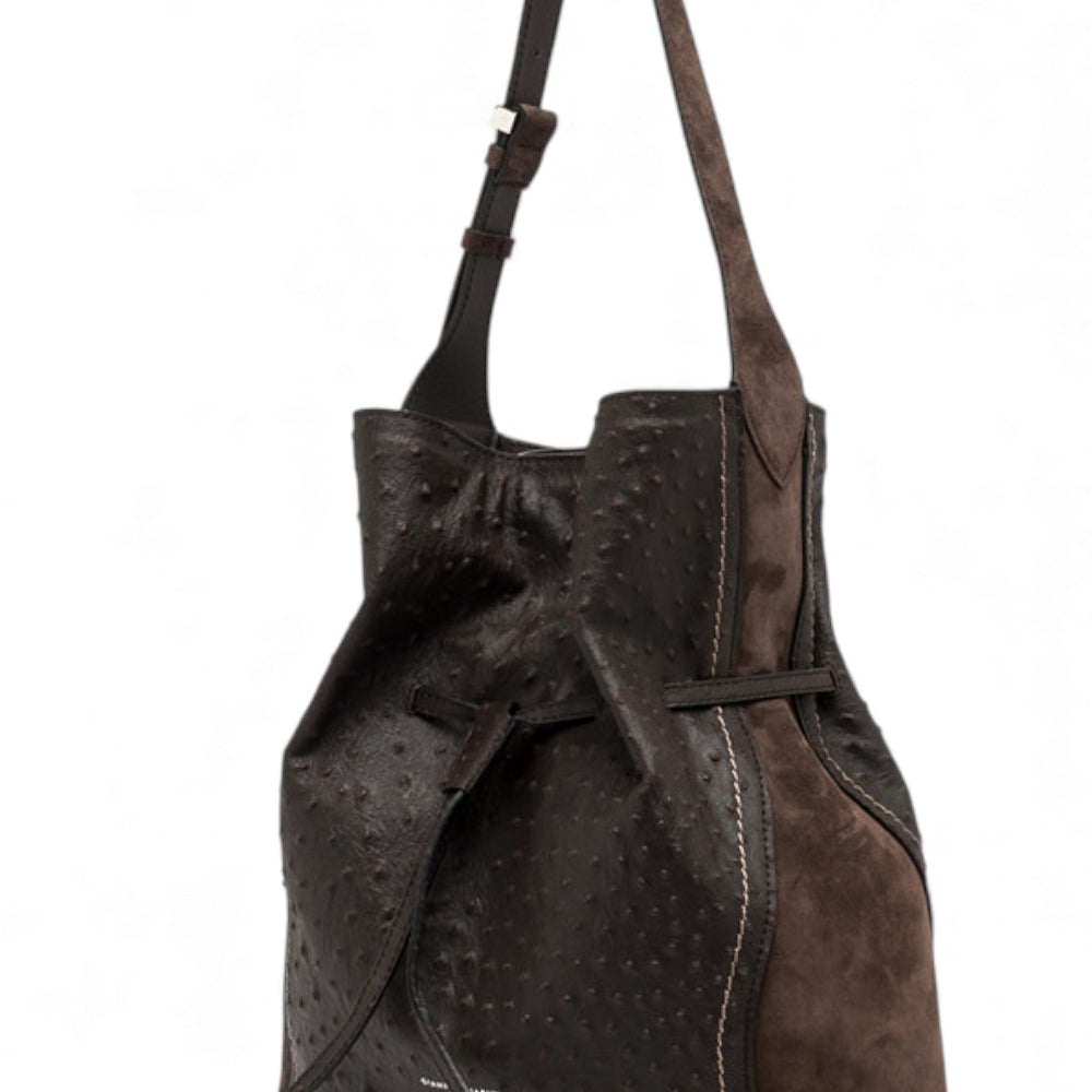 Borsa secchiello Sienna  str/camoscio espresso 