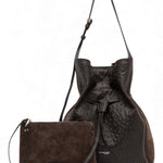 Borsa secchiello Sienna  str/camoscio espresso 