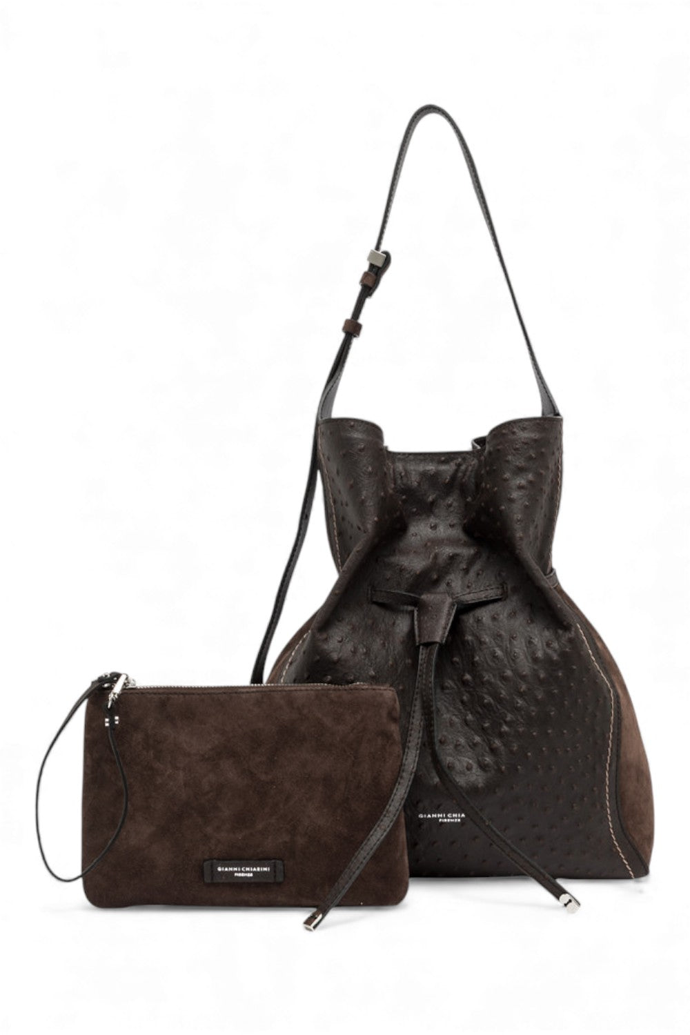 Borsa secchiello Sienna  str/camoscio espresso 