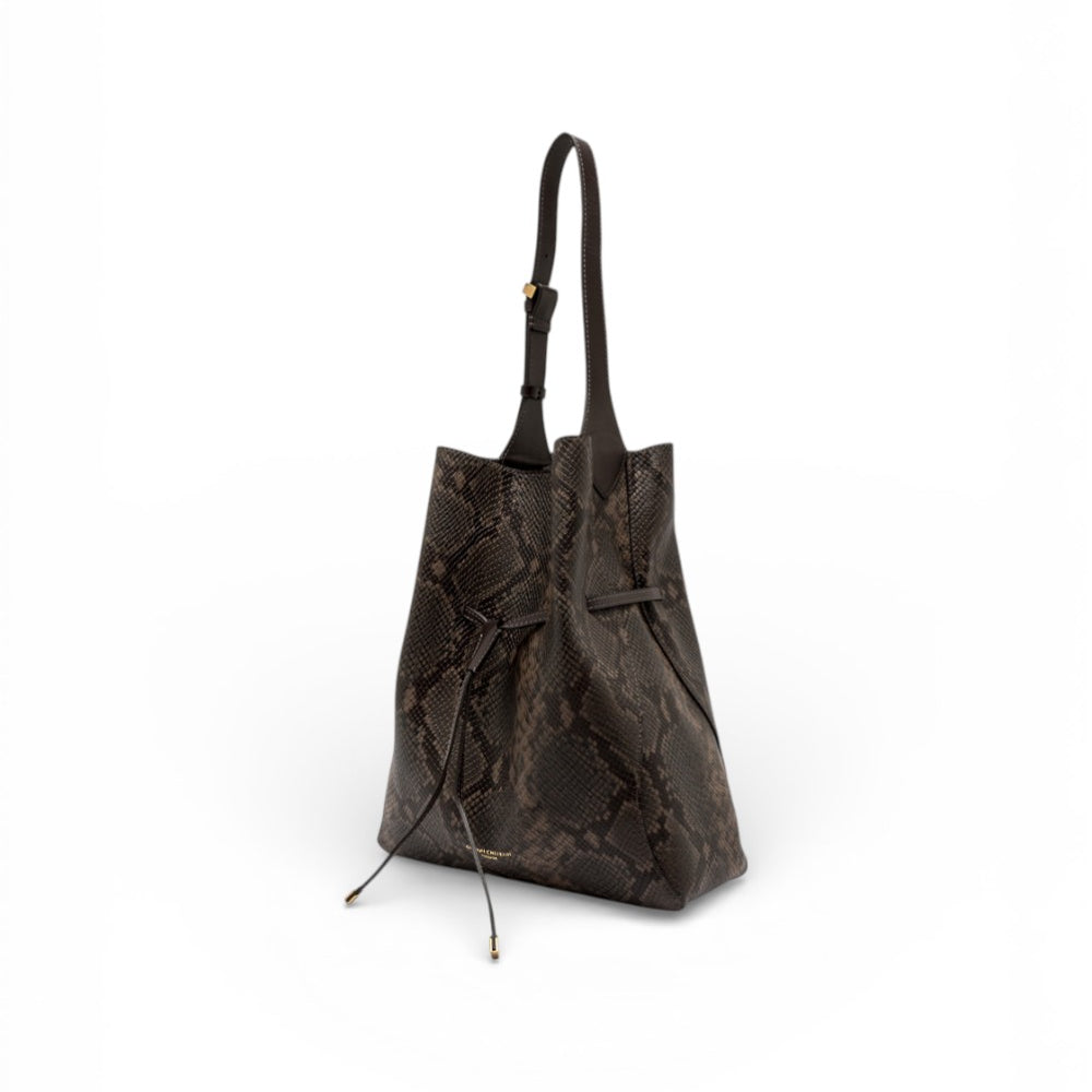 Borsa secchiello Sienna pelle pitonata espresso Gianni Chiarini 