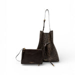 Borsa secchiello Sienna pelle pitonata espresso Gianni Chiarini 