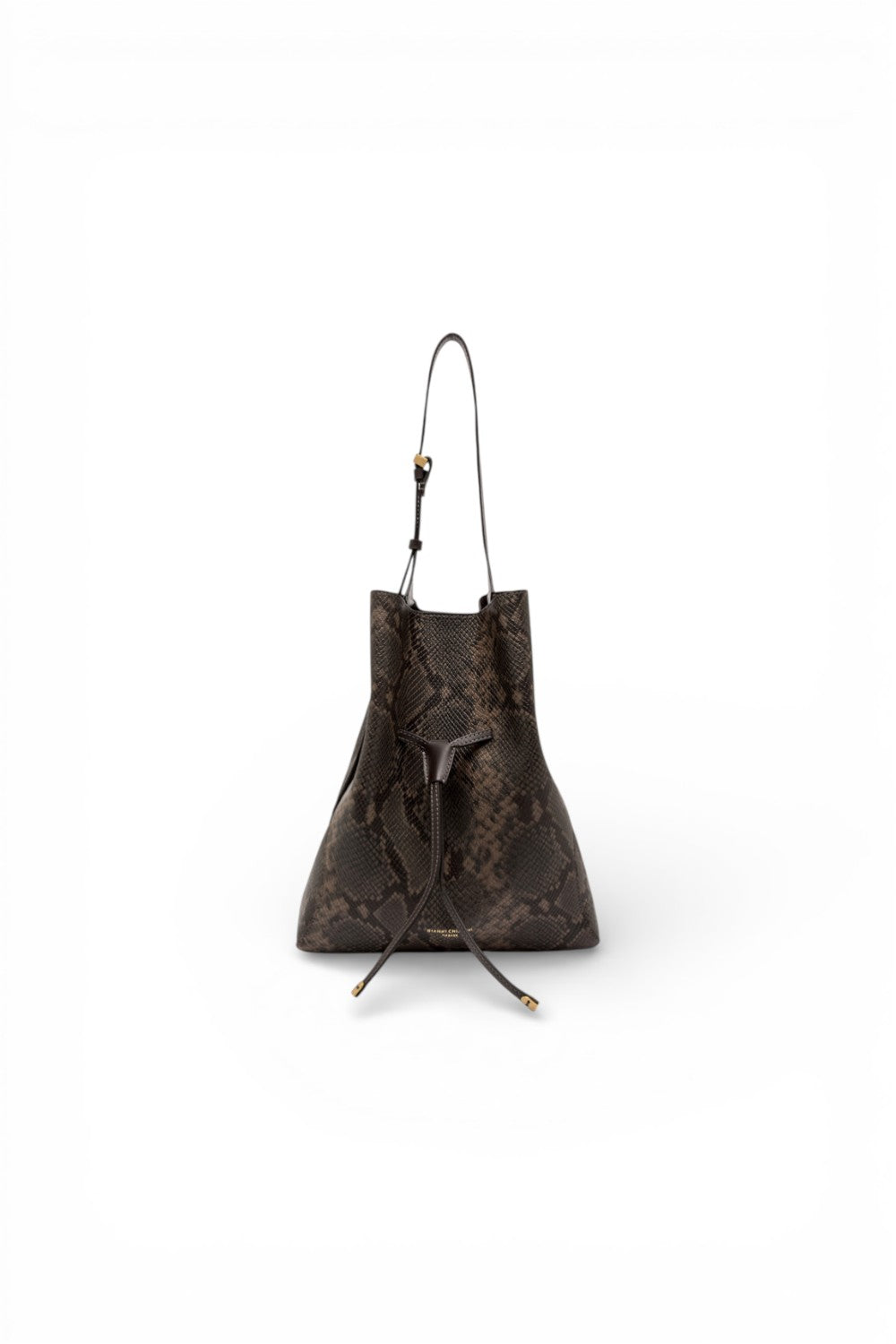 Borsa secchiello Sienna pelle pitonata espresso Gianni Chiarini 