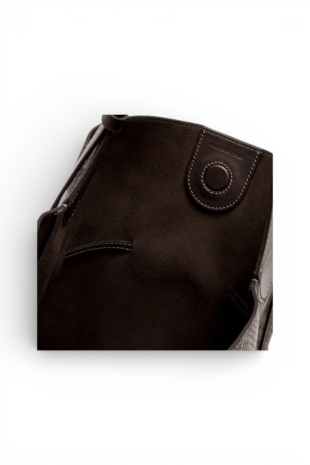 Borsa secchiello Sienna pelle pitonata espresso Gianni Chiarini 